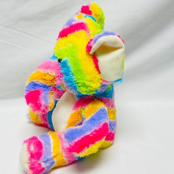 Elephant Soft Cuddly Plush Toy in Rainbow Colors by World Plush - Picture 5 of 8